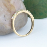 14K Yellow Gold Round Peridot & White Diamond Ladies Stackable Anniversary Wedding Band