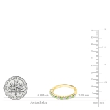 14K Yellow Gold Round Peridot & White Diamond Ladies Stackable Anniversary Wedding Band