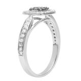 0.55 Carat (ctw) 10K White Gold Round Champagne & White Diamond Ladies Engagement Ring 1/2 CT