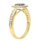 0.55 Carat (ctw) 10K Yellow Gold Round Champagne & White Diamond Ladies Engagement Ring 1/2 CT