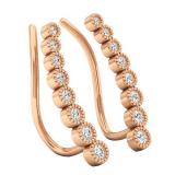 0.40 Carat (ctw) 10K Rose Gold Round White Diamond Ladies Journey Curved Climber Earrings