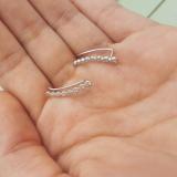 0.40 Carat (ctw) 10K White Gold Round White Diamond Ladies Journey Curved Climber Earrings