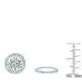0.25 Carat (ctw) 10K White Gold Round & Baguette White Diamond Ladies Wedding Band 1/4 CT