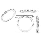 0.25 Carat (ctw) 10K White Gold Round & Baguette White Diamond Ladies Wedding Band 1/4 CT