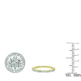 0.25 Carat (ctw) 10K Yellow Gold Round & Baguette White Diamond Ladies Wedding Band 1/4 CT