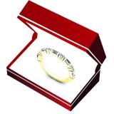 0.25 Carat (ctw) 10K Yellow Gold Round & Baguette White Diamond Ladies Wedding Band 1/4 CT