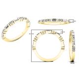 0.25 Carat (ctw) 10K Yellow Gold Round & Baguette White Diamond Ladies Wedding Band 1/4 CT