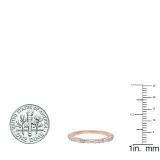 0.25 Carat (ctw) 18K Rose Gold Round & Baguette White Diamond Ladies Wedding Band 1/4 CT