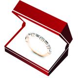 0.25 Carat (ctw) 18K Rose Gold Round & Baguette White Diamond Ladies Wedding Band 1/4 CT