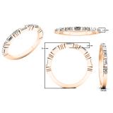 0.25 Carat (ctw) 18K Rose Gold Round & Baguette White Diamond Ladies Wedding Band 1/4 CT