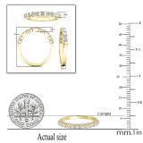 0.40 Carat (ctw) 10K Yellow Gold Round & Baguette White Diamond Ladies Wedding Stackable Band