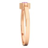 18K Rose Gold 4 MM Round Pink Sapphire Ladies Solitaire Bridal Engagement Ring