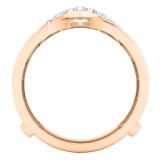 0.30 Carat (ctw) 10K Rose Gold Round Diamond Ladies Anniversary Band Double Guard Ring 1/3 CT