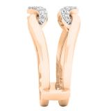 0.30 Carat (ctw) 10K Rose Gold Round Diamond Ladies Anniversary Band Double Guard Ring 1/3 CT