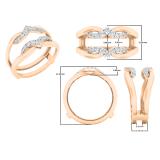 0.30 Carat (ctw) 10K Rose Gold Round Diamond Ladies Anniversary Band Double Guard Ring 1/3 CT