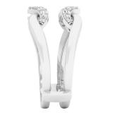 0.30 Carat (ctw) 10K White Gold Round Diamond Ladies Anniversary Band Double Guard Ring 1/3 CT