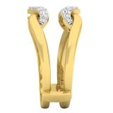0.30 Carat (ctw) 10K Yellow Gold Round Diamond Ladies Anniversary Band Double Guard Ring 1/3 CT