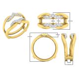 0.30 Carat (ctw) 10K Yellow Gold Round Diamond Ladies Anniversary Band Double Guard Ring 1/3 CT