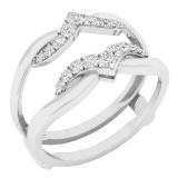 0.30 Carat (ctw) 14K White Gold Round Diamond Ladies Anniversary Band Double Guard Ring 1/3 CT