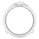 0.30 Carat (ctw) 14K White Gold Round Diamond Ladies Anniversary Band Double Guard Ring 1/3 CT