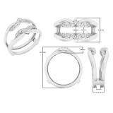 0.30 Carat (ctw) 14K White Gold Round Diamond Ladies Anniversary Band Double Guard Ring 1/3 CT