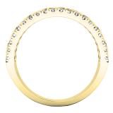 0.50 Carat (ctw) 14K Yellow Gold Round Diamond Ladies Double Row Anniversary Wedding Band 1/2 CT