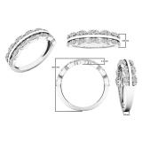 0.35 Carat (ctw) 10K White Gold Round Diamond Ladies Double Row Anniversary Wedding Band 1/3 CT