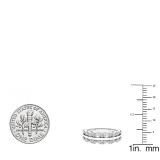 0.35 Carat (ctw) 10K White Gold Round Diamond Ladies Double Row Anniversary Wedding Band 1/3 CT