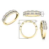 0.35 Carat (ctw) 10K Yellow Gold Round Diamond Ladies Double Row Anniversary Wedding Band 1/3 CT