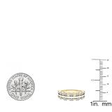 0.35 Carat (ctw) 10K Yellow Gold Round Diamond Ladies Double Row Anniversary Wedding Band 1/3 CT