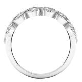 0.10 Carat (ctw) Sterling Silver Round Diamond Ladies Vintage Style Anniversary Wedding Band 1/10 CT