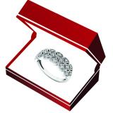 0.10 Carat (ctw) Sterling Silver Round Diamond Ladies Vintage Style Anniversary Wedding Band 1/10 CT