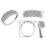 0.10 Carat (ctw) Sterling Silver Round Diamond Ladies Vintage Style Anniversary Wedding Band 1/10 CT