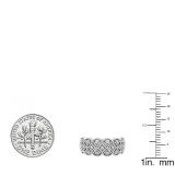 0.10 Carat (ctw) Sterling Silver Round Diamond Ladies Vintage Style Anniversary Wedding Band 1/10 CT