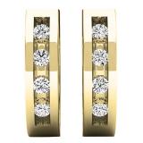 0.05 Carat (ctw) 18K Yellow Gold Round Diamond Ladies Huggie Hoop Earrings