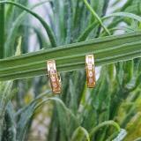 0.05 Carat (ctw) 18K Yellow Gold Round Diamond Ladies Huggie Hoop Earrings