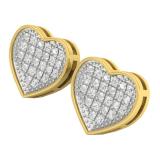 0.23 Carat (ctw) 18K Yellow Gold Plated Sterling Silver Round Diamond Ladies Stud Earrings 1/4 CT