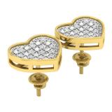 0.23 Carat (ctw) 18K Yellow Gold Plated Sterling Silver Round Diamond Ladies Stud Earrings 1/4 CT