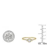 0.35 Carat (ctw) 10K Yellow Gold Round Diamond Ladies Bridal 3 Stone Rope Engagement Ring 1/3 CT