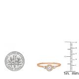 0.35 Carat (ctw) 18K Rose Gold Round Diamond Ladies Bridal 3 Stone Rope Engagement Ring 1/3 CT