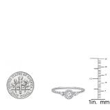0.35 Carat (ctw) 18K White Gold Round Diamond Ladies Bridal 3 Stone Rope Engagement Ring 1/3 CT
