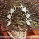 0.15 Carat (ctw) Sterling Silver Round White Diamond Ladies Climber Earrings