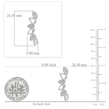 0.15 Carat (ctw) Sterling Silver Round White Diamond Ladies Climber Earrings