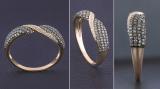0.55 Carat (ctw) 10K Rose Gold Round Champagne & White Diamond Ladies Right Hand Ring 1/2 CT