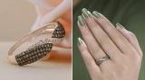 0.55 Carat (ctw) 10K Rose Gold Round Champagne & White Diamond Ladies Right Hand Ring 1/2 CT