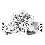 Sterling Silver Round White Cubic Zirconia CZ Ladies Bridal Semi Mount Engagement Ring Set