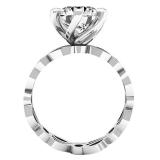 Sterling Silver Round White Cubic Zirconia CZ Ladies Bridal Semi Mount Engagement Ring Set