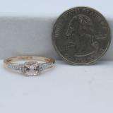 10K Rose Gold 5 MM Cushion Morganite And Round Diamond Bridal Engagement Ring