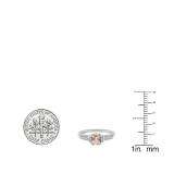 10K White Gold 5 MM Cushion Morganite And Round Diamond Bridal Engagement Ring