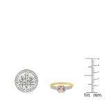 10K Yellow Gold 5 MM Cushion Morganite And Round Diamond Bridal Engagement Ring